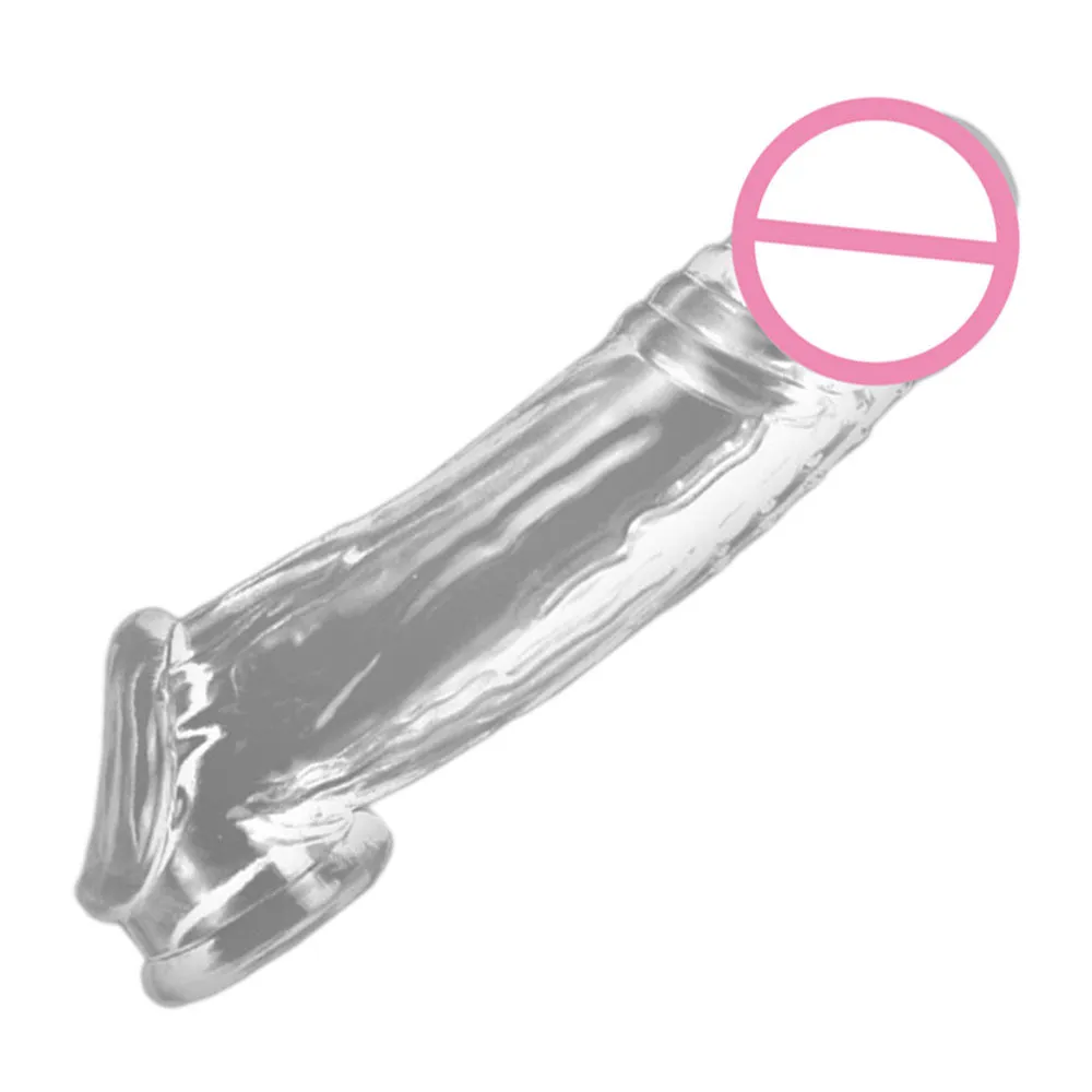 17cm Silicone Long Penis Sleeve Reusable Condom Dick Extender Cock Enlargement Penis Ring