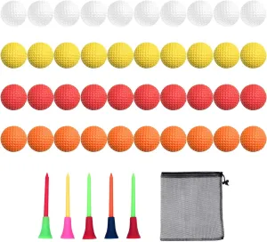 40 Pack Foam Golf Practice Balls - Realistic Feel and Limited Flight Training Balls for Indoor or Outdoor