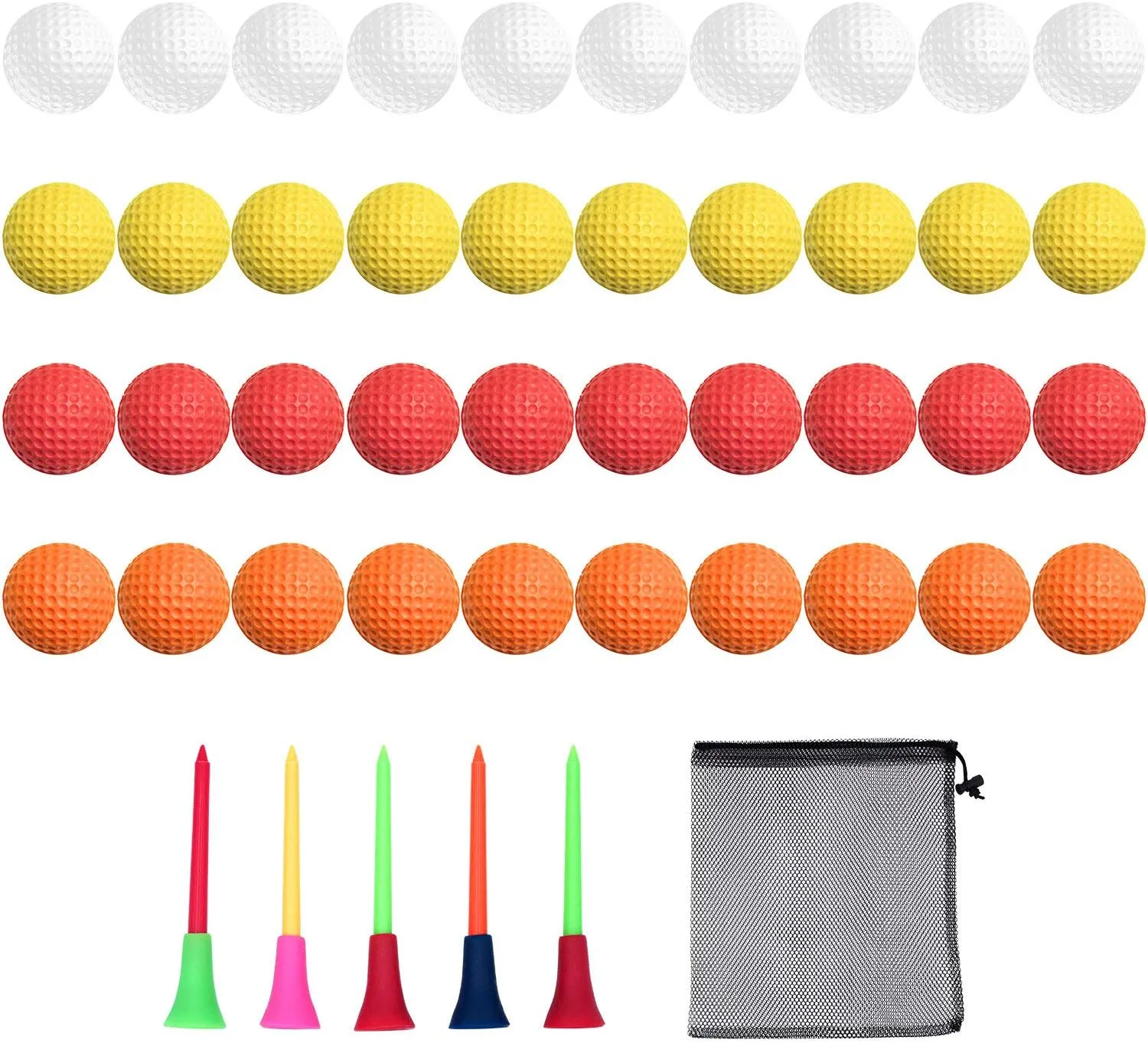 40 Pack Foam Golf Practice Balls - Realistic Feel and Limited Flight Training Balls for Indoor or Outdoor