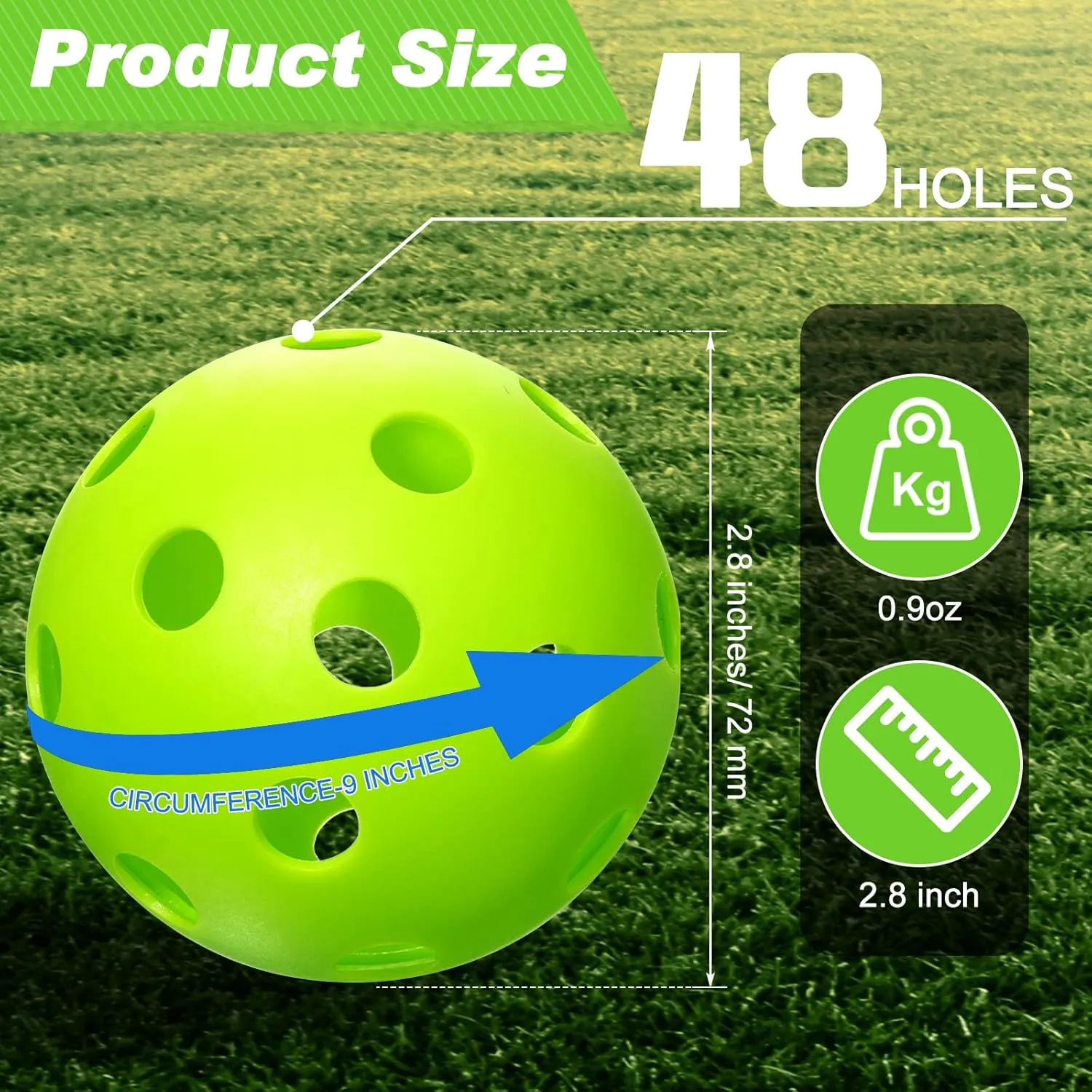 48 Pcs Plastic Baseball Practice Balls 2.83 Inches Training Balls Bulk for Baseballs Softballs Training Indoor Outdoor Sport