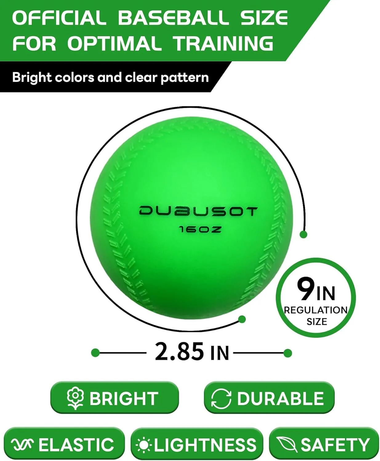 9 Pack Weighted Balls for Baseball & Softball 16 oz Practice Heavy Ball for Hitting, Batting & Pitching Training, Improve Power and Mechanics, 2.85inch