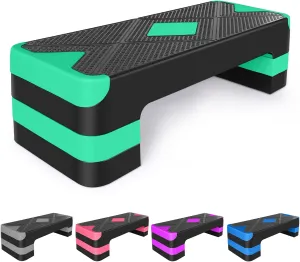 Adjustable Workout Aerobic Stepper in Fitness & Exercise Step Platform Trainer 3 settings adjustable height 4-6-8