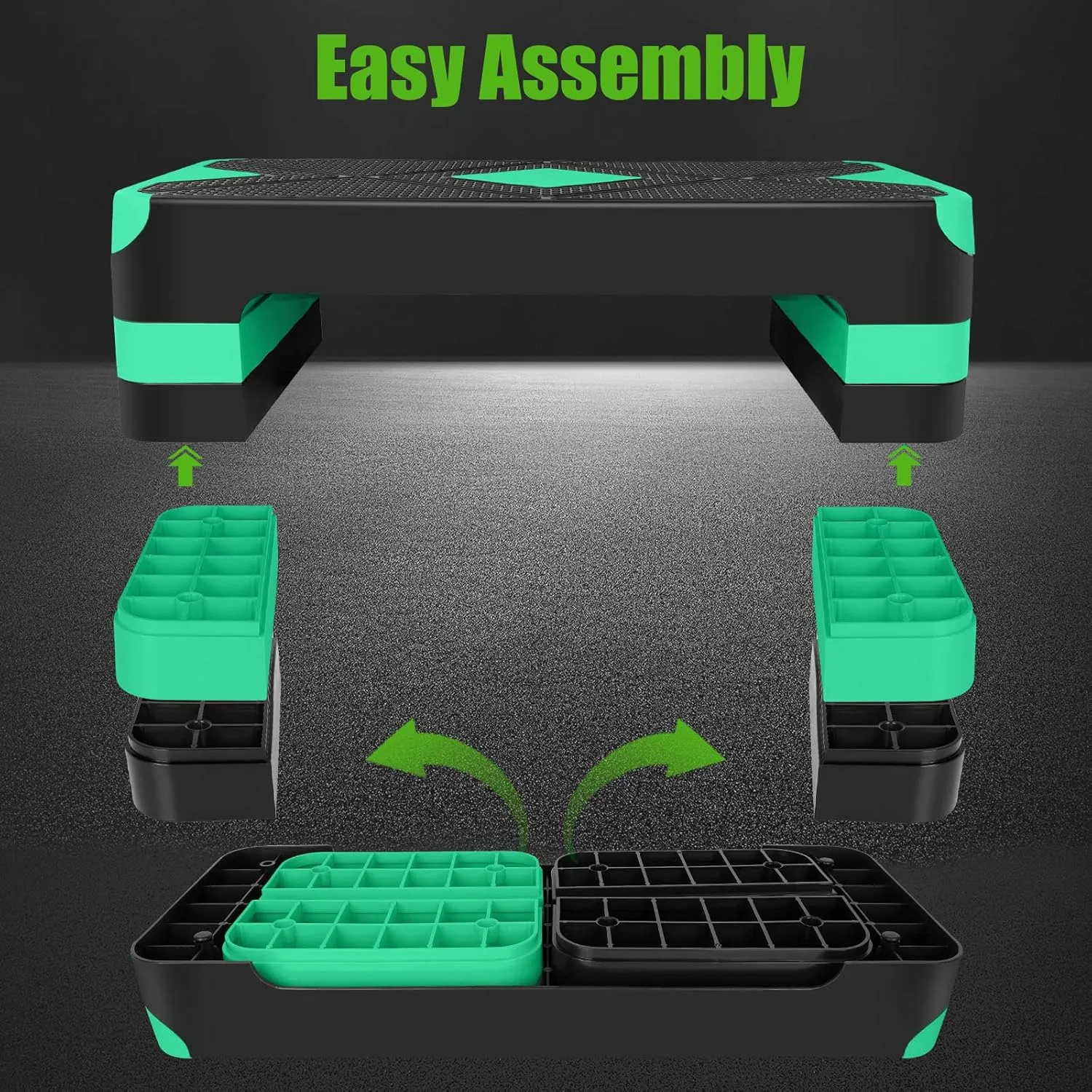 Adjustable Workout Aerobic Stepper in Fitness & Exercise Step Platform Trainer 3 settings adjustable height 4-6-8