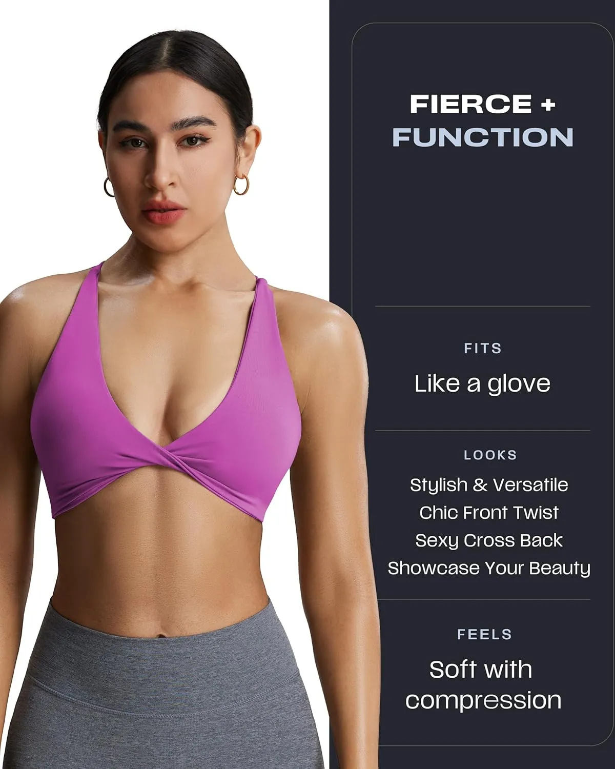 Aoxjox Women's Workout Sports Bras Fitness Backless Padded Sienna Low Impact Bra Yoga Crop Tank Top
