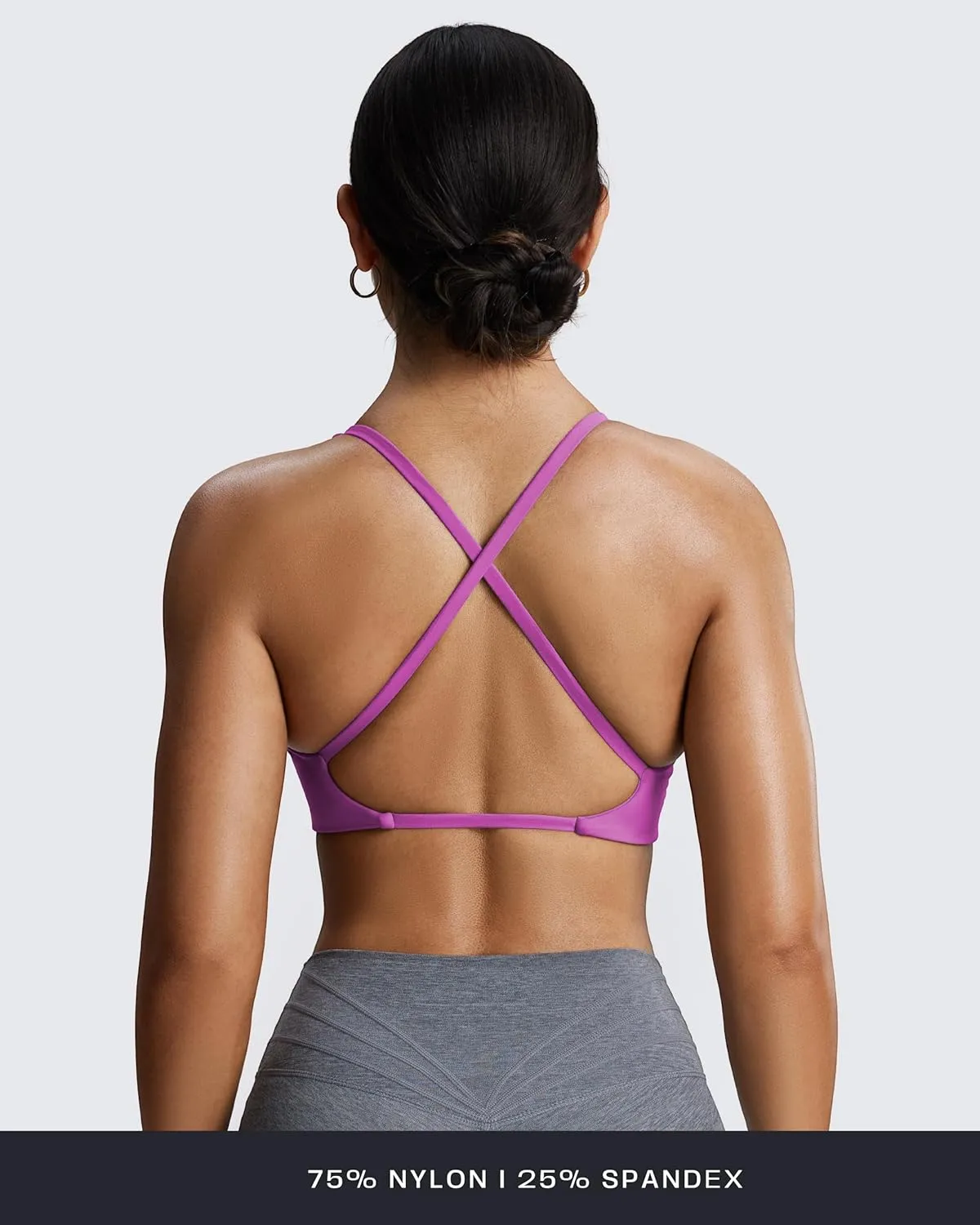 Aoxjox Women's Workout Sports Bras Fitness Backless Padded Sienna Low Impact Bra Yoga Crop Tank Top