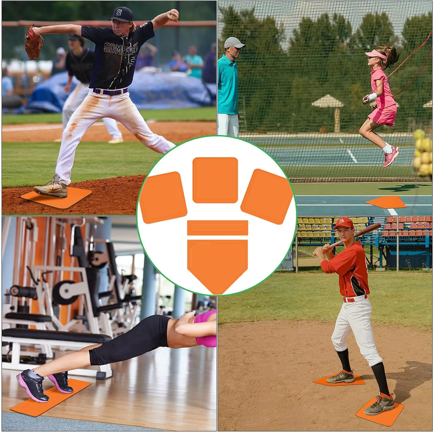 Baseball & Softball 5 Piece Base Set   5 Piece Plastic Training Balls - Improve Power and Agility - Baseballs Accessories Fun for All Ages
