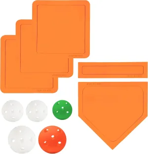Baseball & Softball 5 Piece Base Set   5 Piece Plastic Training Balls - Improve Power and Agility - Baseballs Accessories Fun for All Ages