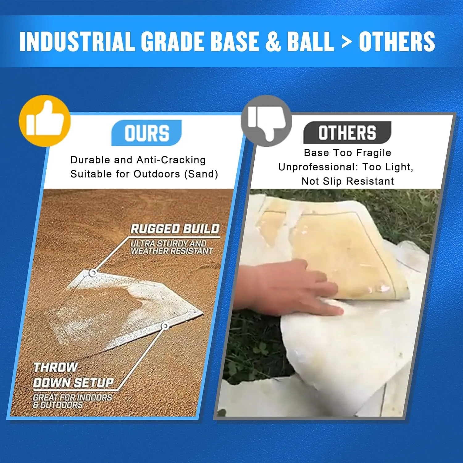 Baseball & Softball 5 Piece Base Set   5 Piece Plastic Training Balls - Improve Power and Agility - Baseballs Accessories Fun for All Ages