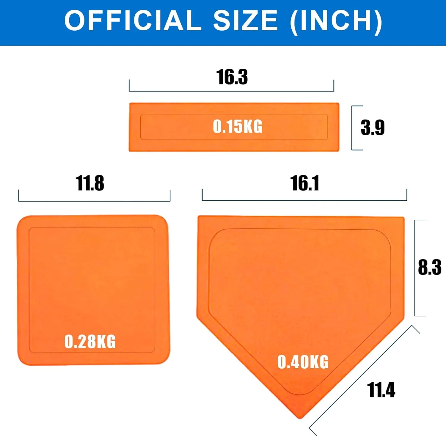 Baseball & Softball 5 Piece Base Set   5 Piece Plastic Training Balls - Improve Power and Agility - Baseballs Accessories Fun for All Ages