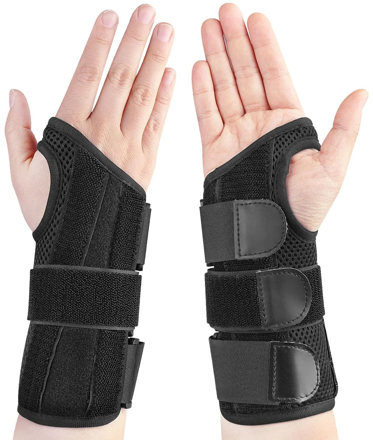 Big Mango Wrist Brace for Carpal Tunnel, Adjustable Night Sleep Wrist Support Brace for Men Women, Wrist Splint for Pain Relief, Tendinitis, Arthritis, Sprain,Injuries, Fits Right Hand, Black
