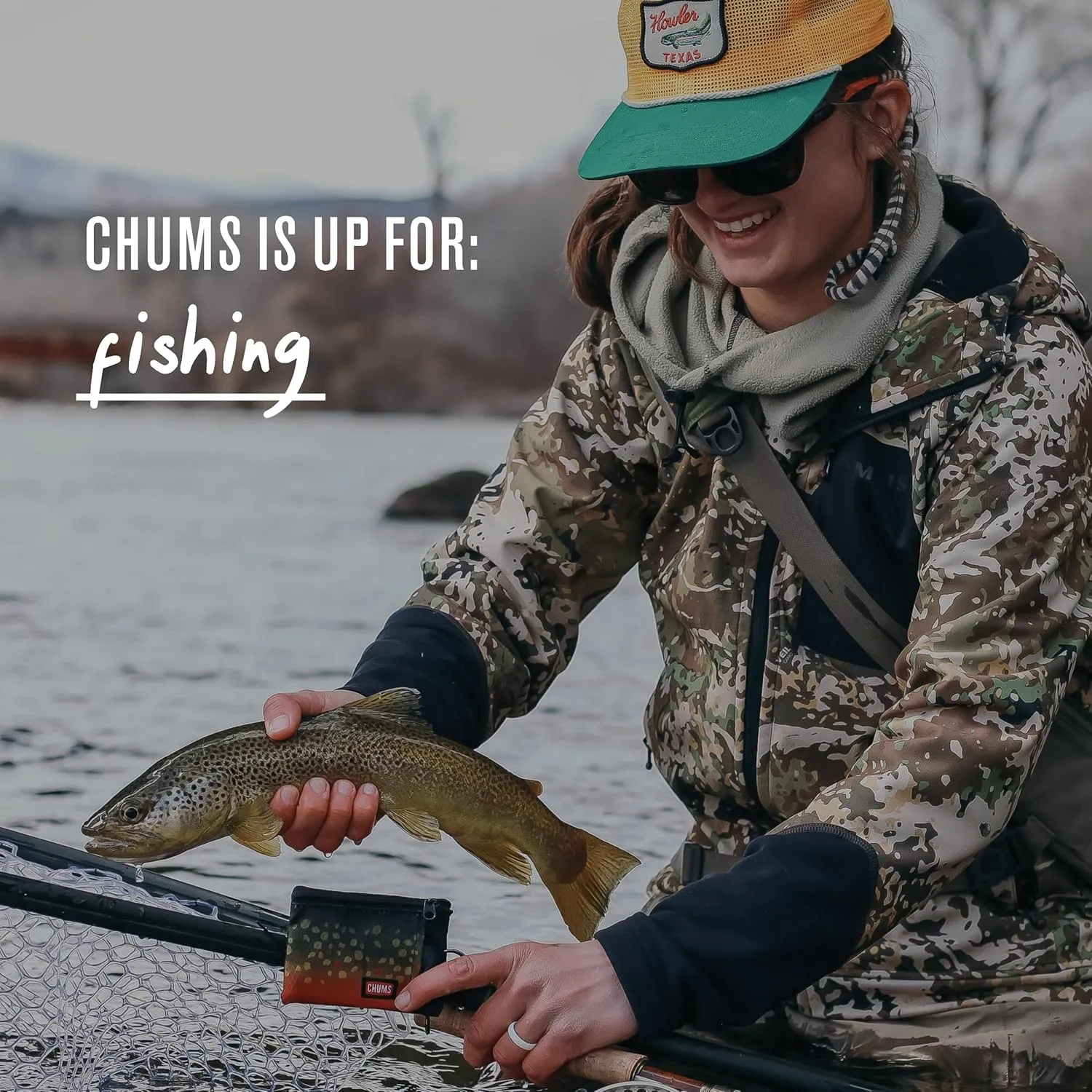 Chums Surfshorts Wallet - Lightweight Zippered Minimalist Wallet with Clear ID Window - Water Resistant with Key Ring