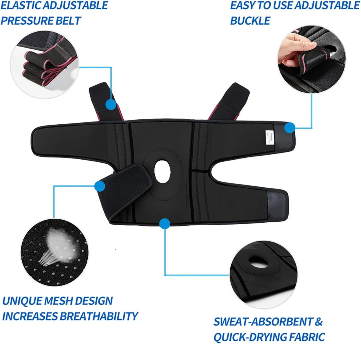 DOUFURT Knee Brace for Women & Men Meniscus Tear, Plus Size Knee Braces for Knee Pain Relief, Arthritis, Compression Knee Support Side Stabilizers