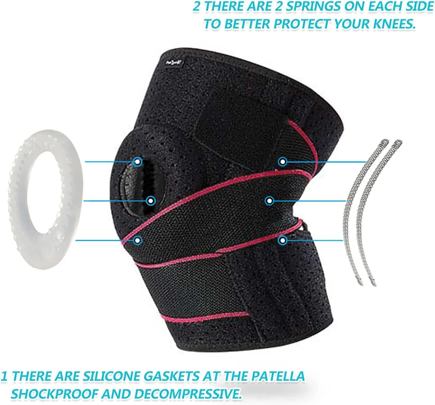 DOUFURT Knee Brace for Women & Men Meniscus Tear, Plus Size Knee Braces for Knee Pain Relief, Arthritis, Compression Knee Support Side Stabilizers