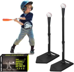Eastgoing Baseball Tee for Kids, Adjustable 19"-32" Height Telescopic Molded Rubber Tee, Batting Tee,Youth Hitting Tee, Softball Tee for Any Age Player Baseball Practice