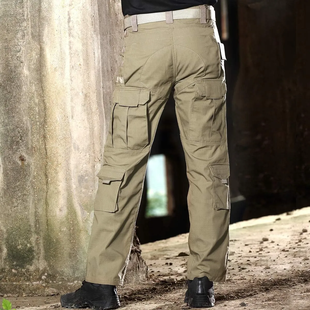 FREE SOLDIER Men's Cargo Pants,Tactical Pants for Men Stretch,Durable Ripstop EDC Work Pants for Hiking