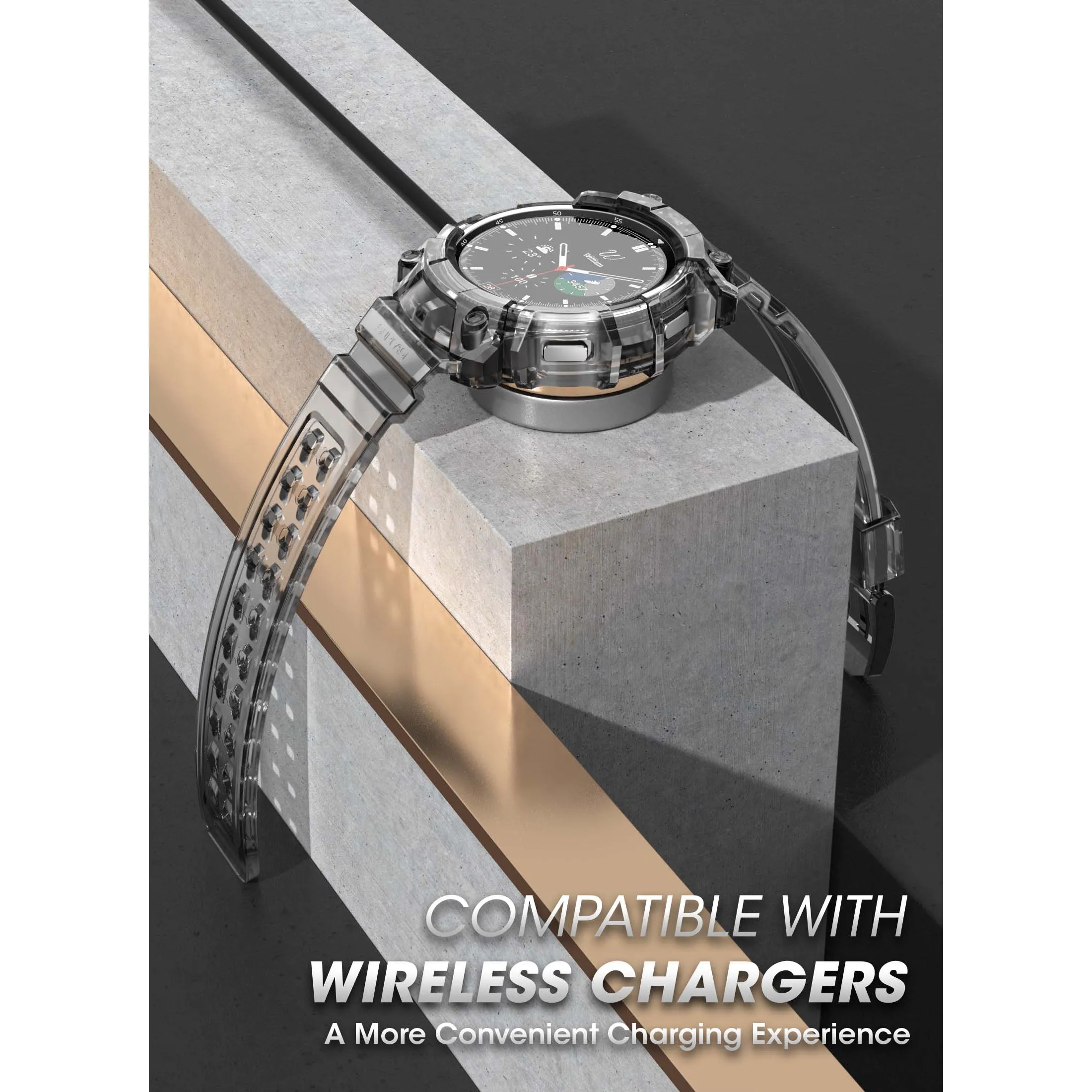 Galaxy Watch4 46mm Unicorn Beetle PRO Wristband Case-Clear