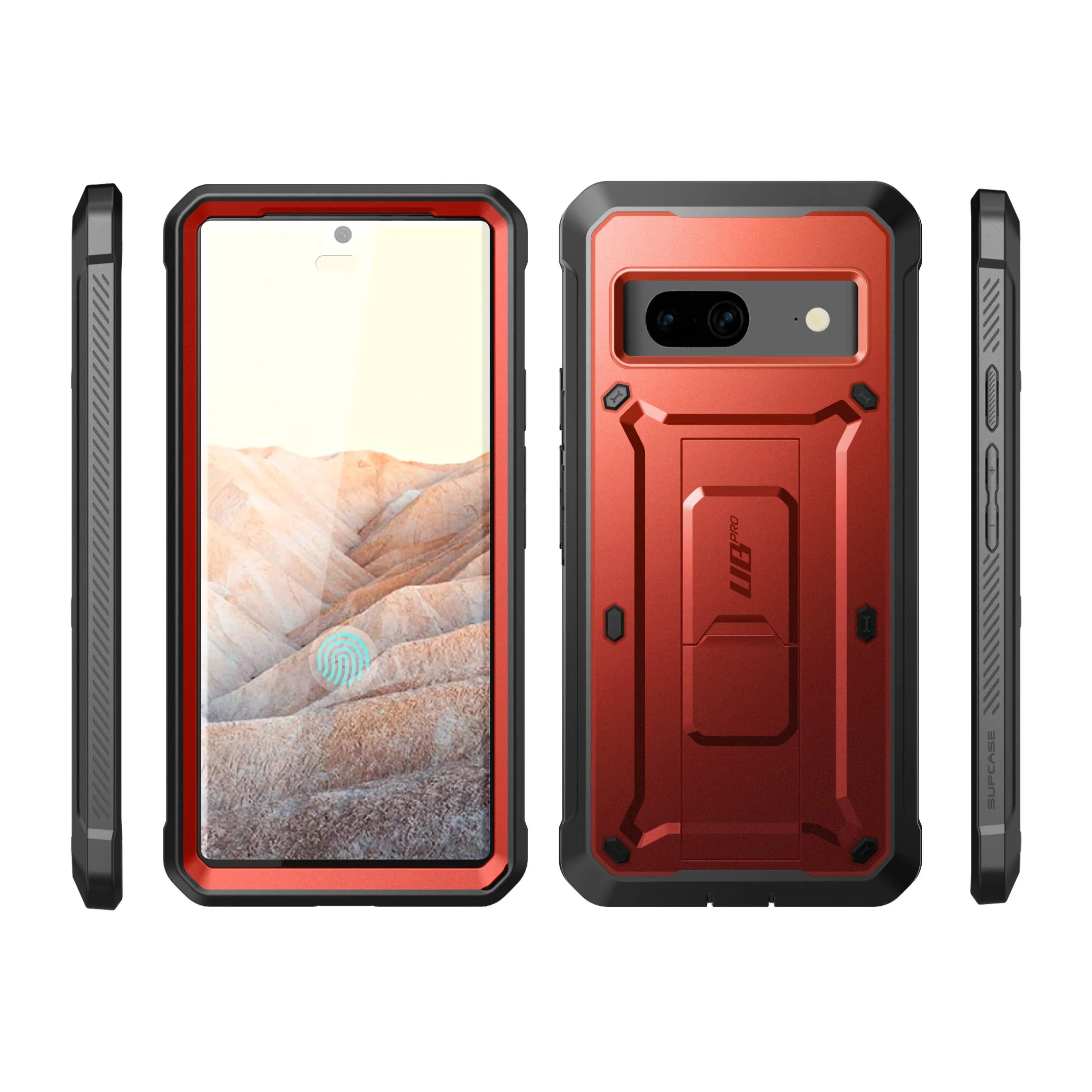 Google Pixel 7 Unicorn Beetle PRO Rugged Holster Case-Metallic Red