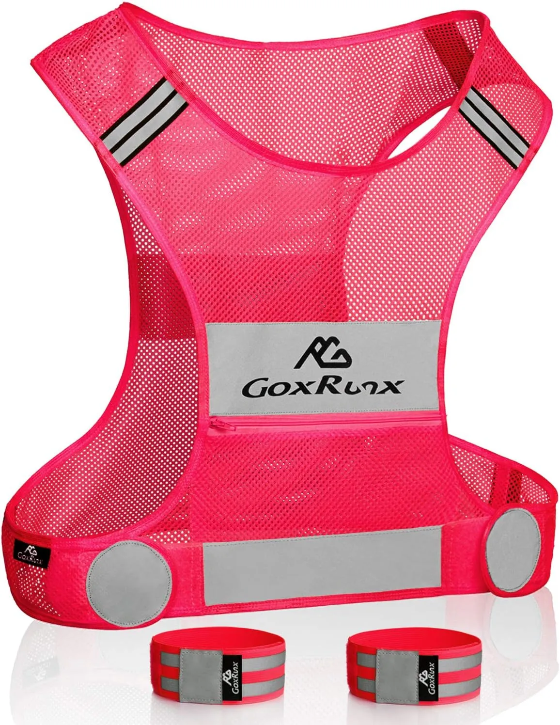 GoxRunx Reflective Vest Running Gear,Lightweight Reflective Safety Vests with Arm Bands