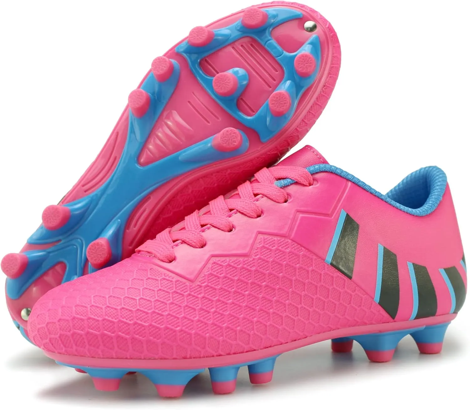 Hawkwell Kids Athletic Firm Ground Outdoor Comfortable Soccer Cleats(Toddler/Little Kid/Big Kid)
