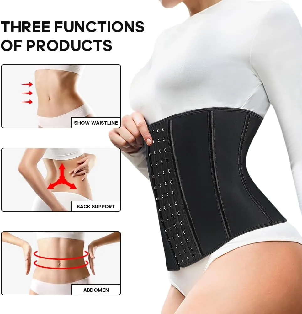 KIMIKAL Women Waist Trainer Corset Belt: Under Clothes Sport Tummy Control Long Torso Shapewear for Women
