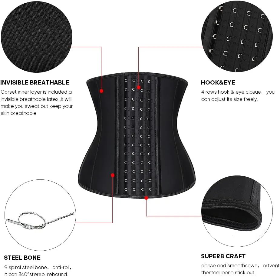 KIMIKAL Women Waist Trainer Corset Belt: Under Clothes Sport Tummy Control Long Torso Shapewear for Women