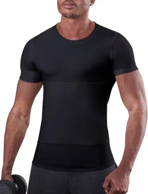 KOCLES Mens Slimming Compression Shirt, Slimming Undershirt Shirts for Men Body Shaper Shapewear Tummy Control