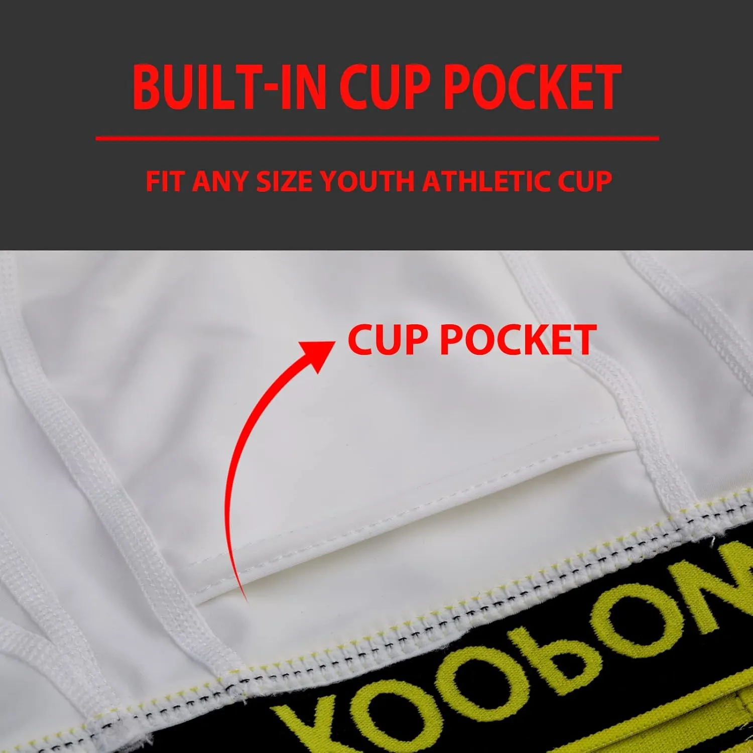 KOOPOW Boys' Sliding Shorts Youth Padded Slider Shorts Sliding Pads with Cup Pocket for Baseball, Football, Lacrosse, Hockey