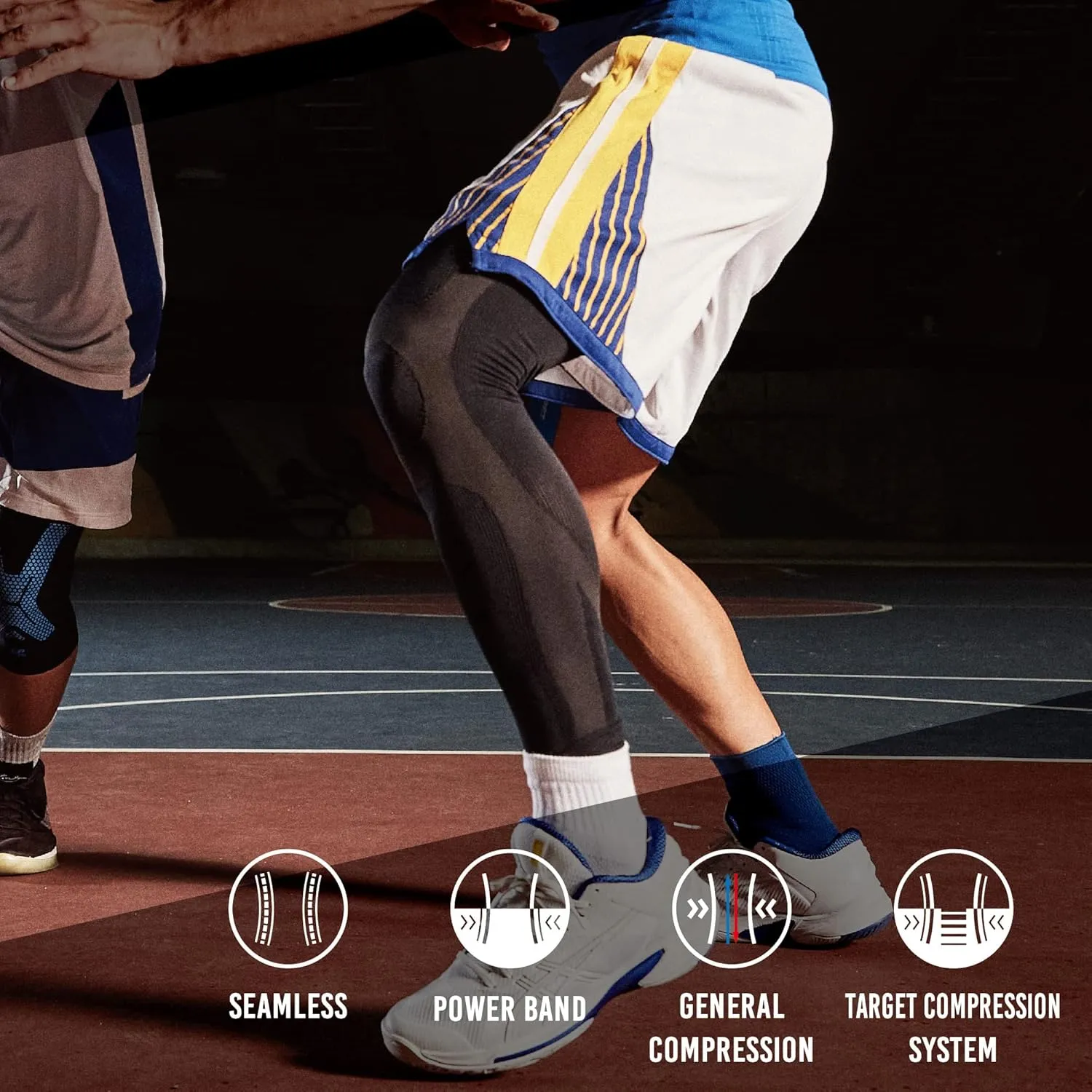 LP 272Z Leg Compression Sleeve for Knee, Thigh, and Calf Support - For Men, Women, and Youth - Ideal for Running, Arthritis, Basketball, Daily activities (Black, 1pcs)