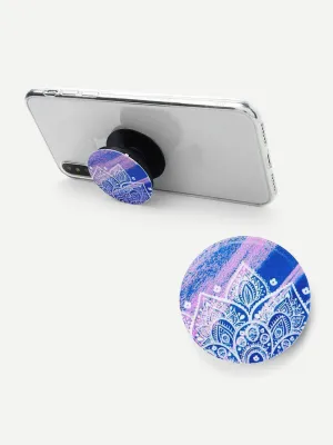 Mandala Flower Round Durable Phone Holder