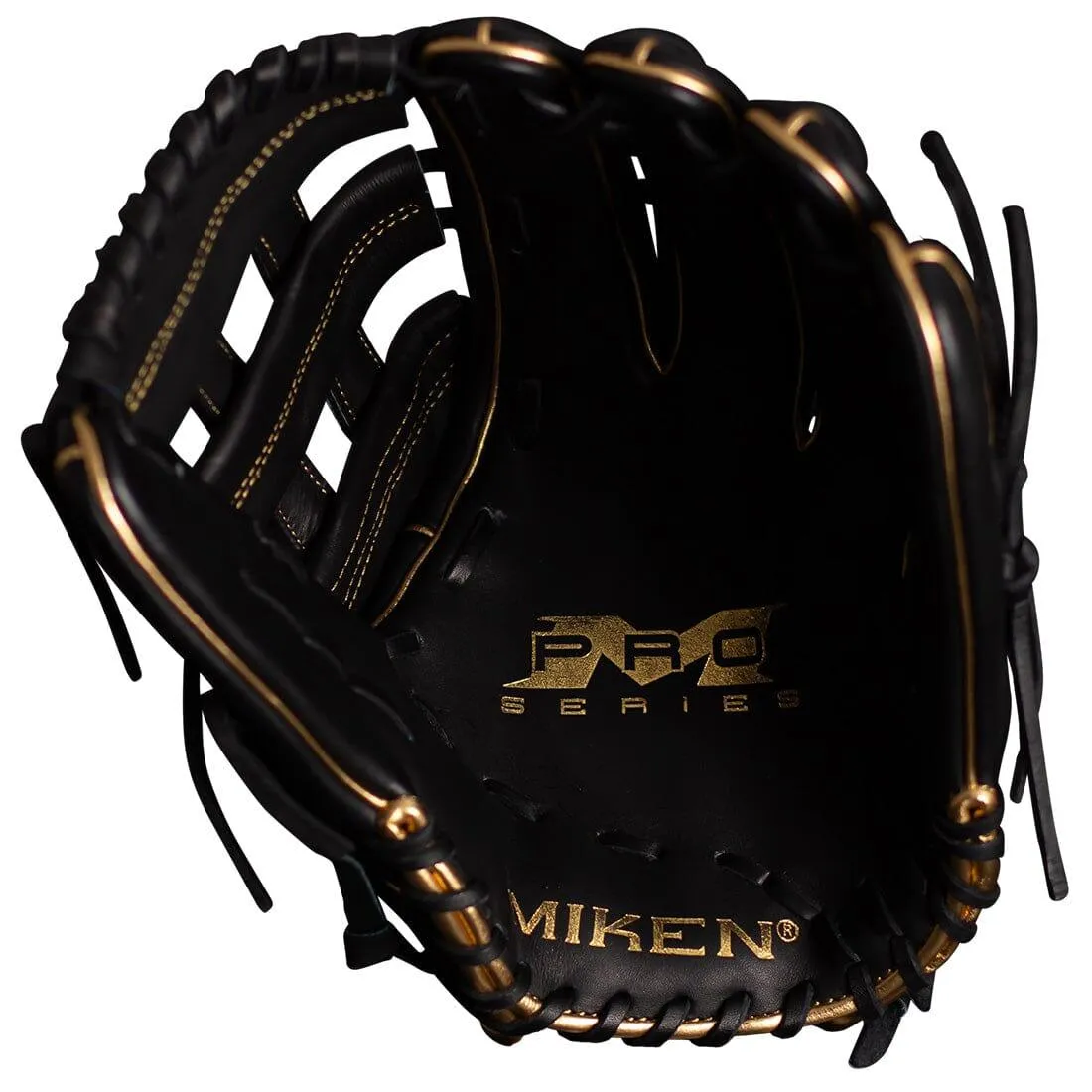 Miken Gold Pro Series 14" Black Slowpitch Softball Fielding Glove: PRO140-BG