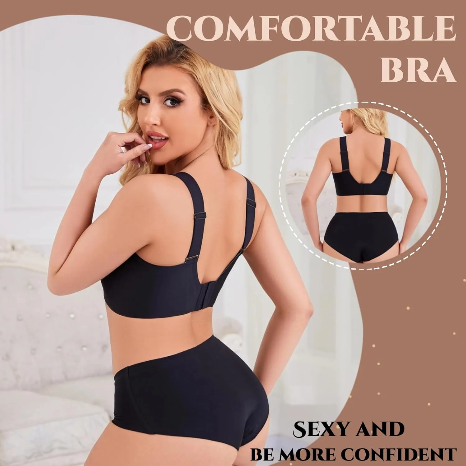 Minimizer Bras for Women Wireless Sports Bras with Support Comfortable Smoothing Everyday Bra (32C-46DD)