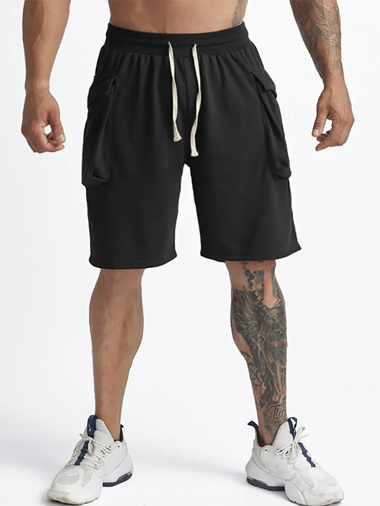 New Loose Solid Color Side Pocket Basketball Training Shorts