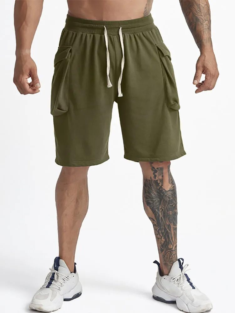 New Loose Solid Color Side Pocket Basketball Training Shorts