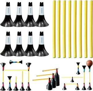 Obstacle Cones for Basketball Football & Other Sports Training 8pcs Cones and 8pcs Poles Suitable for Various Sports, Soccer Agility Training