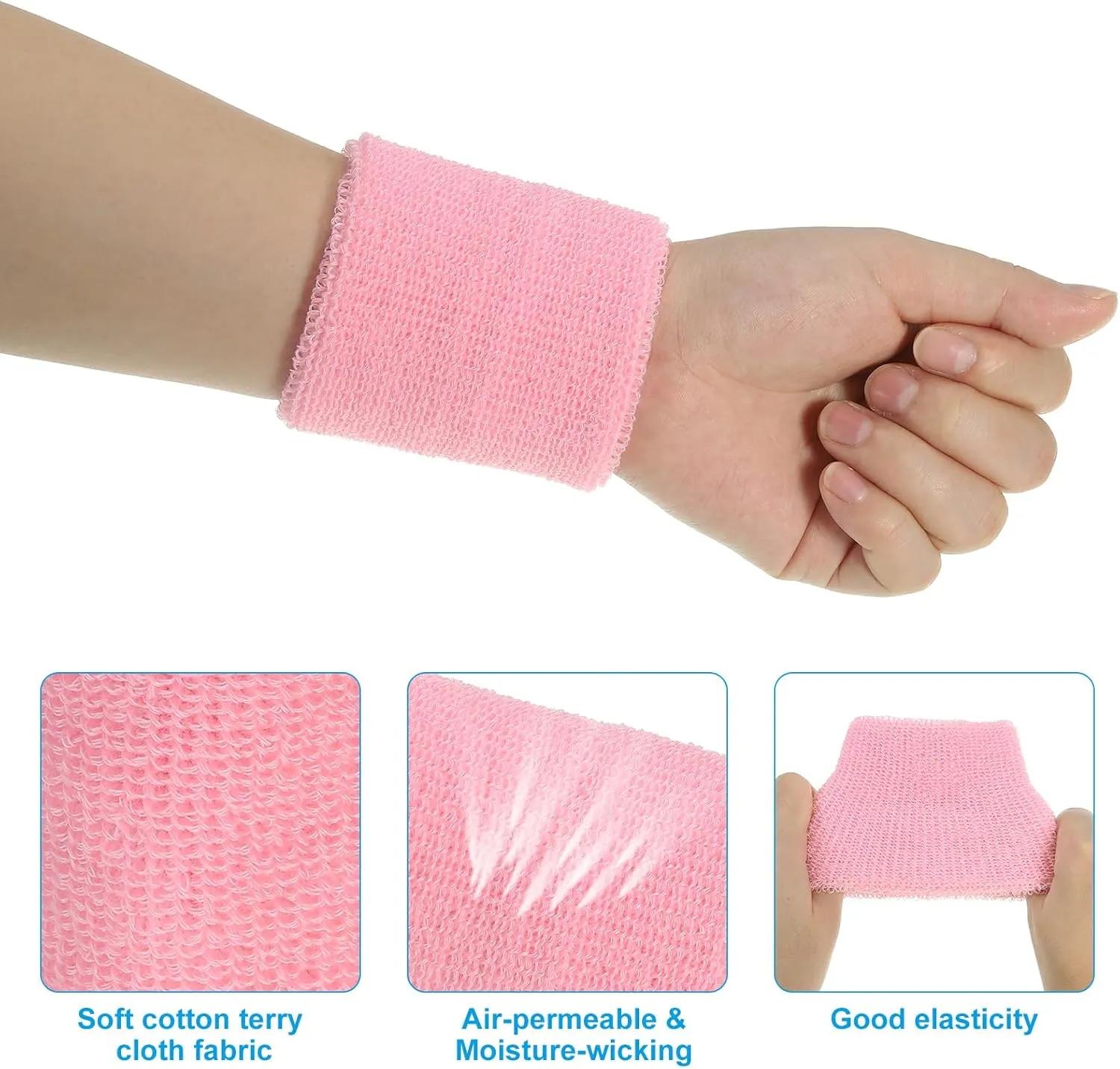 PATIKIL Sports Wristband Athletic Terry Cloth Absorbent Wrist Sweatband for Tennis Basketball Working Out Running