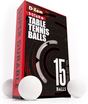 Ping Pong Balls White 15 or 50 Pack, Professional ABS Table Tennis Ball 1 Star 40mm Official Size   Weight, for Training & Practice - Durable High Performance