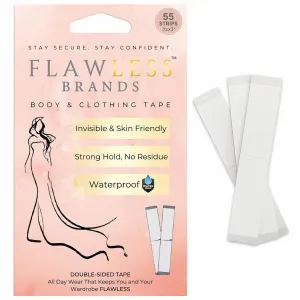 Premium Double-Sided Clothing & Body Tape  Flawless Invisible Fashion Tape for Skin, Fabric, Dress, Hem & More  Strong Hold, Gentle  55 Strips