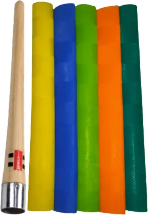 Set of Wooden Grip Applicator Gripper Cone and 5 Cricket bat Grips