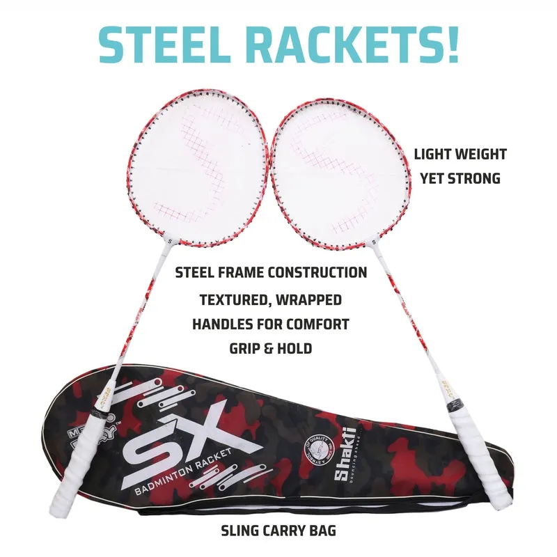 SX Badminton Racket Set | 2 Rackets with a carry bag