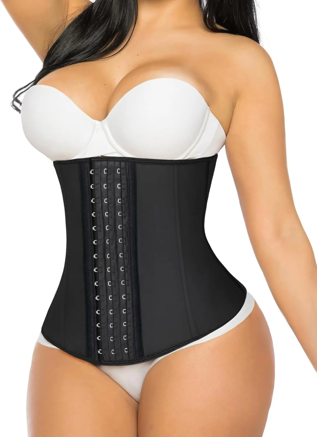 YIANNA Latex Waist Trainer for Women Underbust Waist Cincher Corset Hourglass Workout Body Shaper Girdle
