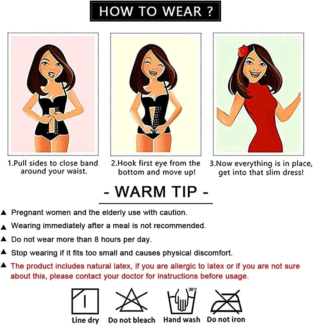 YIANNA Latex Waist Trainer for Women Underbust Waist Cincher Corset Hourglass Workout Body Shaper Girdle